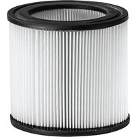 Black and white cylindrical vacuum filter with pleated paper and rubber edges for Kärcher NT 22/1.