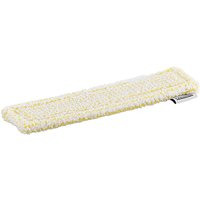 White and yellow Kärcher microfibre pad for WVP 10 window vacuum, rectangular with textured surface.