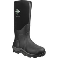 Black Muck Boot Arctic Sport Wellington Boots with high shaft and rugged sole, featuring logo on the side.