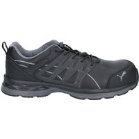 Black Puma Safety Velocity 2.0 shoe, size 12, with gray accents, lace-up design, and cushioned sole.