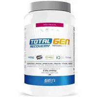 Red berry recovery supplement in a white container with blue and orange "Total Gen" label by Gen Professional.