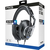 Black RIG 300 headset for PS5 with cushioned ear cups, adjustable headband, and in-line volume control.