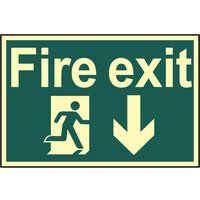 Scan Photoluminescent Fire Exit Sign with Running Man Arrow - image 3