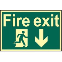 Scan Photoluminescent Fire Exit Sign with Running Man Arrow - image 4