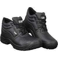 Black Scan JC-B917 Chukka safety boots, 4 D-rings, padded collar, textured sole, size UK 6, EUR 40.