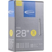 Schwalbe SV20 Extra Light 28"/700c inner tube box, gray with blue accents, 60mm Presta SV valve image.