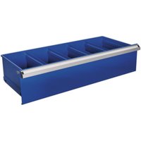 Blue Sealey APICD200 drawer, 200mm deep, with four compartments and a silver handle, 75kg capacity.