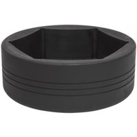 Black Sealey CV110 impact socket, 110mm diameter, 1in square drive, with a hexagonal opening and grooved exterior.