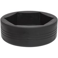 Black Sealey CV115 impact socket, 115mm, 1in square drive, with hexagonal opening and grooved exterior.