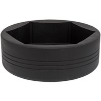 Black Sealey CV120 impact socket, 120mm diameter, 1in square drive, hexagonal opening, with grooved exterior.