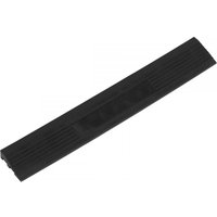 Black polypropylene floor tile edge, 400x60mm, ribbed texture, male connector, pack of 6 by Sealey.