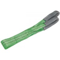 Green Sealey load sling with grey reinforced loops, 1 meter length, 2-tonne capacity, durable woven material.