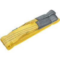 Yellow Sealey LS3003 load sling, 3-tonne capacity, 3m length, with reinforced grey loops.