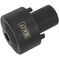 Black Sealey SX138 Ford Transit rear hub nut socket with cylindrical shape and Sealey logo.