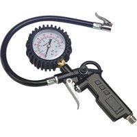 Black SIP 02142 Trade Tyre Inflator with pressure gauge, flexible hose, and trigger handle.