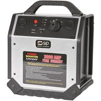 Silver SIP Rescue Pac 3000 power booster with black handle, control panel, and indicator lights.