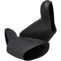 Black rubber SRAM hoods for Red and Red22 levers, textured grip, ergonomic design, sold as a pair.