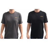 Grey and black Stanley T-shirt twin pack, medium size, with yellow logo on chest.