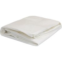 White waterproof fitted sheet by Tutti Bambini, neatly folded with smooth texture and elastic edges.