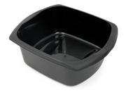 Large black plastic washing bowl with a square shape, featuring a 9.5-litre capacity, designed for versatile use, part of a pack of six.