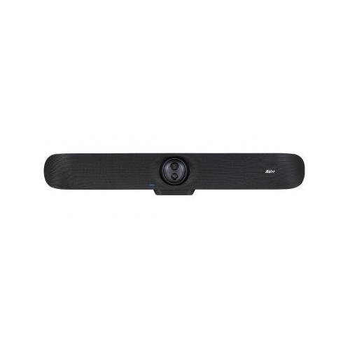 AVer VB350 in black features a sleek design with a built-in camera, offering 3840 x 2160 pixel resolution at 60 fps, ideal for high-quality video conferencing.
