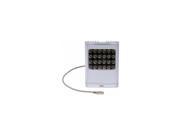 White rectangular IR LED unit with multiple black LED lights on the front, featuring a cable connector on the side for easy installation.