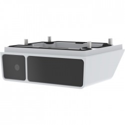 White fixed box IR illuminator kit with a sleek design, featuring two black lenses, mounting points on top, and a compact shape for easy installation.