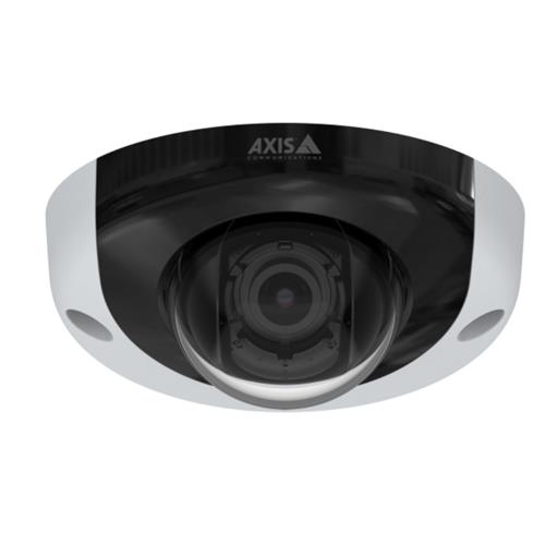 Dome-shaped IP security camera with a glossy black and white finish, featuring a prominent lens in the center and two mounting holes on the sides, designed for 1920 x 1080 pixel resolution.