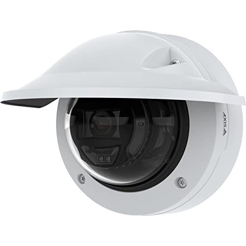 White dome-shaped outdoor security camera with a glossy finish, featuring a prominent lens and infrared sensors, designed for IP surveillance.