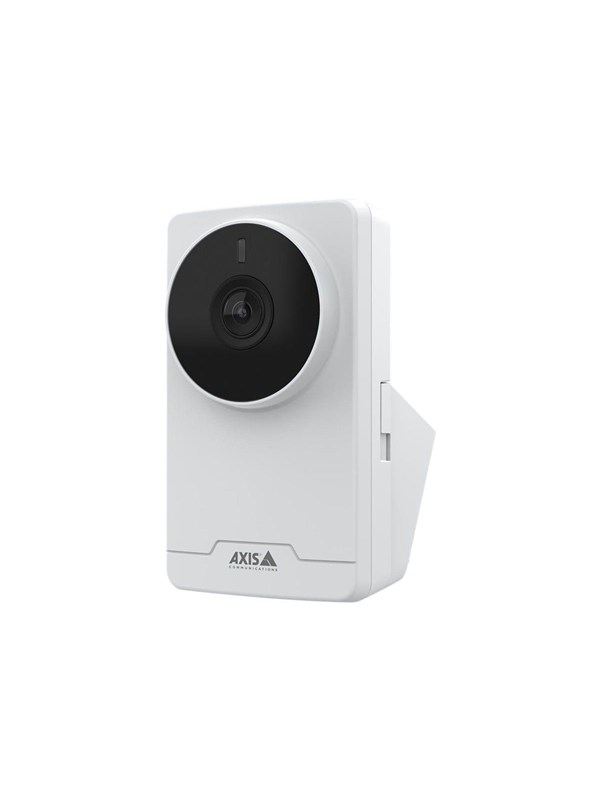 White 2 MP Full HD network camera with a rounded black lens cover, featuring a sleek design and a wall-mount bracket for easy installation.