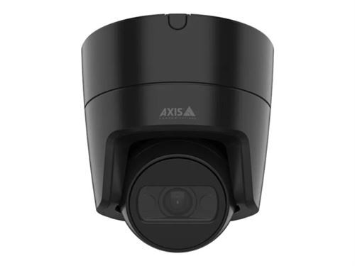 Compact white surveillance camera with a rounded design, featuring a prominent lens at the front and the AXIS logo on the body.