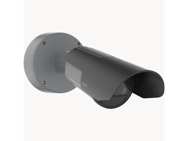 Black and gray Axis Q1800-LE Bullet IP security camera with a sleek design, featuring a protective dome and lens, suitable for outdoor use with 1920 x 1080 pixel resolution.