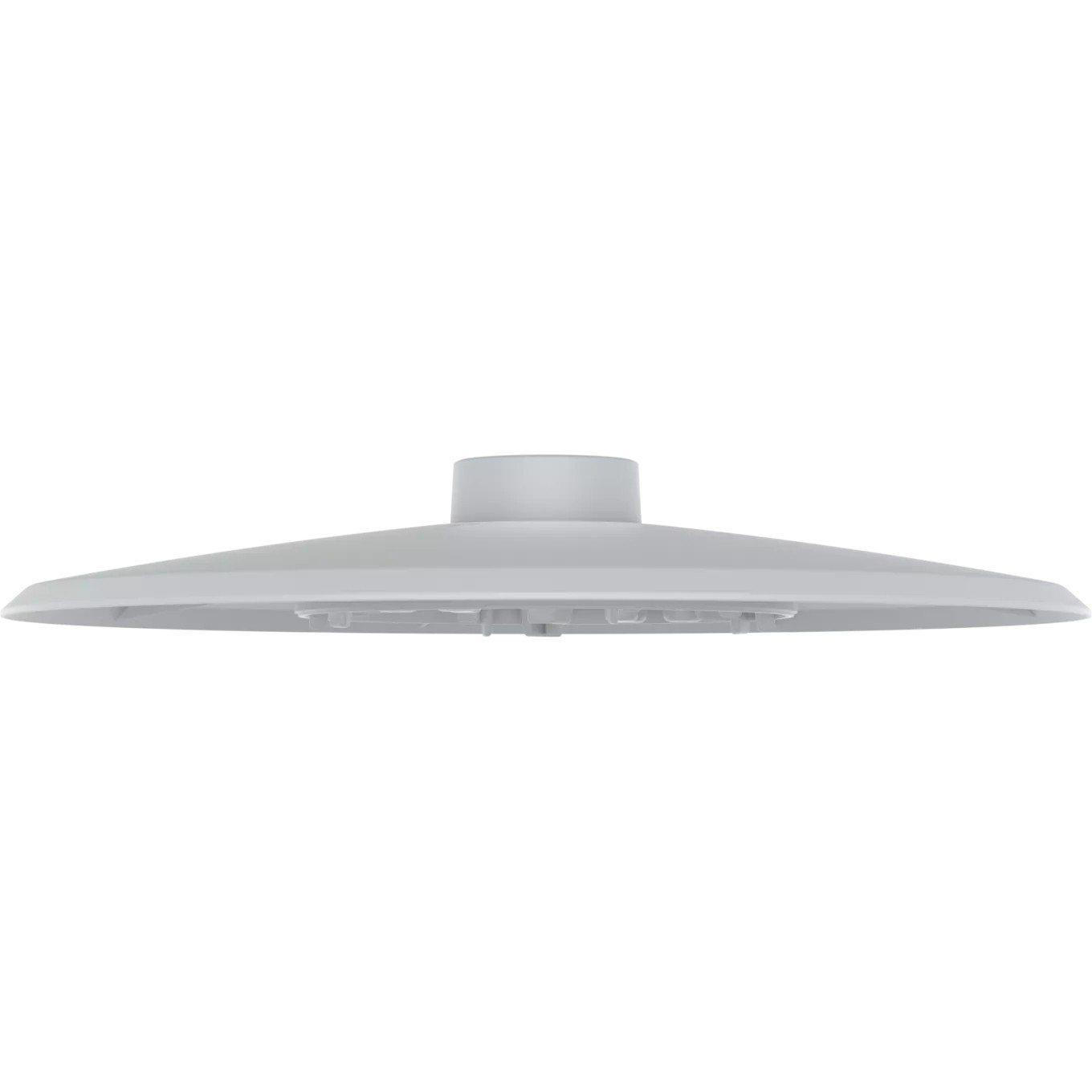 Gray suspension system mounting adapter with a wide, flat design and a central cylindrical connector, featuring a smooth surface and sturdy construction.