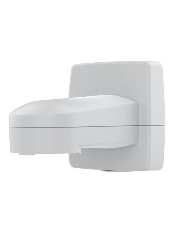 White, compact Axis TQ5001-E Mount with a smooth, rounded design, featuring a sturdy base for secure attachment, ideal for camera installation.