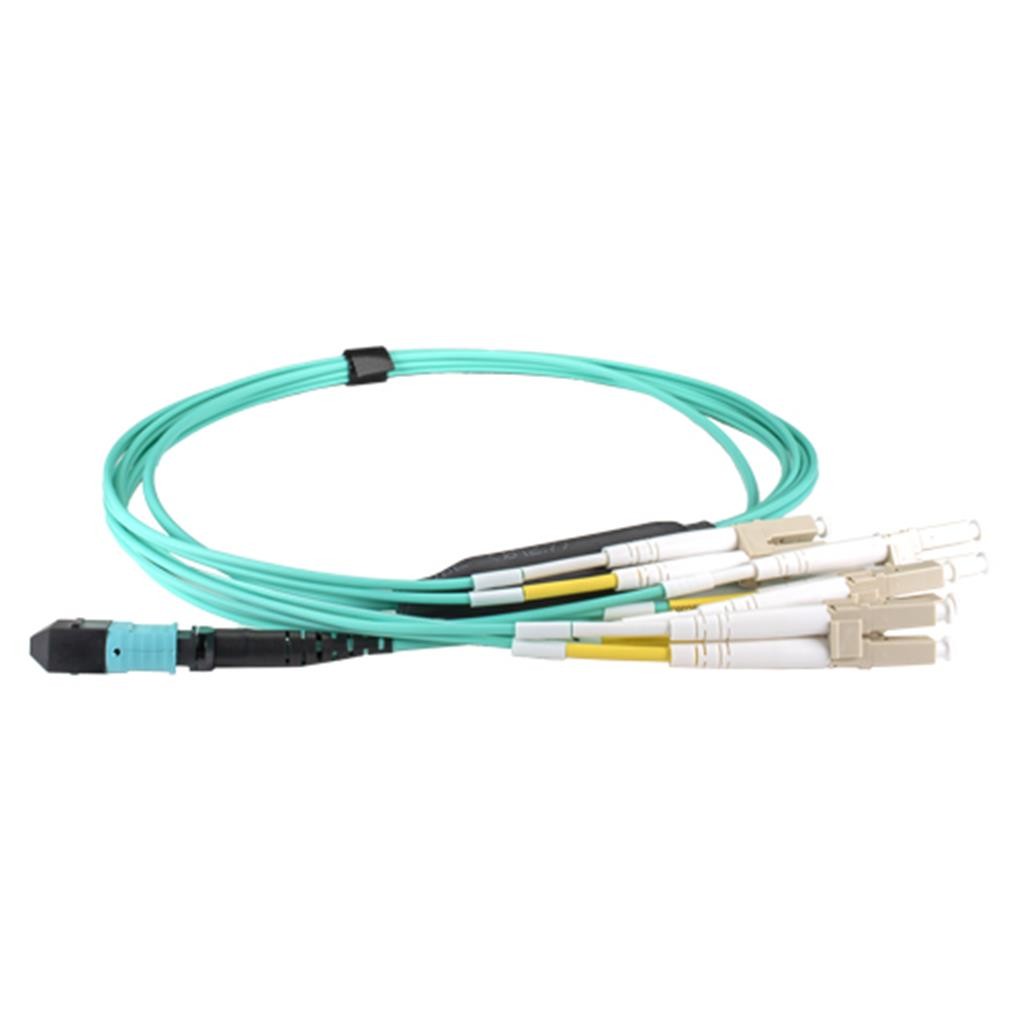 Cablenet MPO-12BO4LC1 InfiniBand/fibre optic cable 1 m LC Aqua colour - image 2