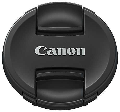 Black Canon E-72II lens cap featuring a textured surface and the "Canon" logo prominently displayed in silver at the center.