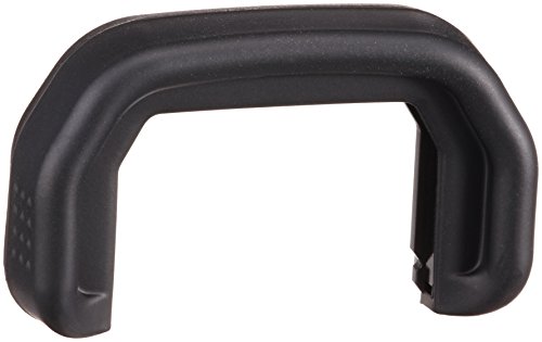 Black rubber eyecup with a curved shape, designed for Canon dioptric lenses, featuring textured sides for grip and a secure fit on camera viewfinders.