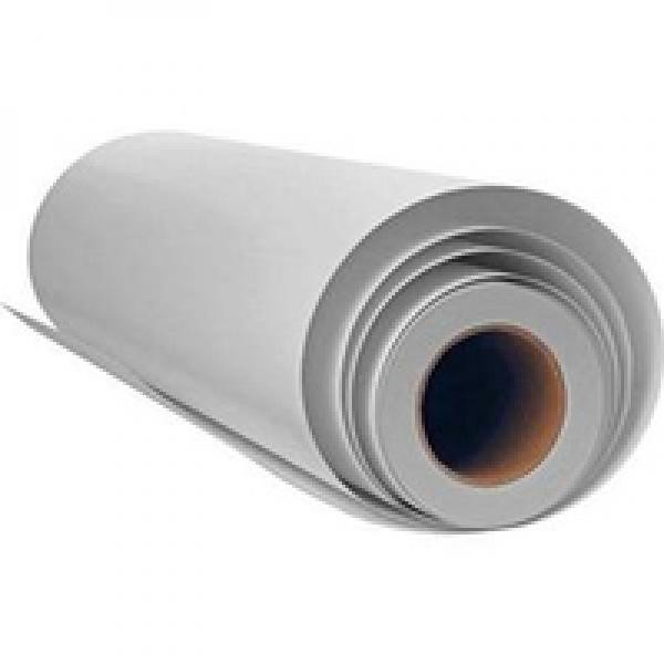 Roll of Canon Satin 170g/m² photo paper in white, featuring a smooth satin finish, 36 inches wide, with a cardboard core visible at the center.