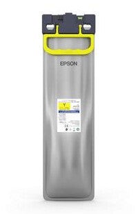 Epson C13T13L440 high-yield yellow ink cartridge with a transparent body, yellow cap, and blue top, featuring a label with product details and barcode.