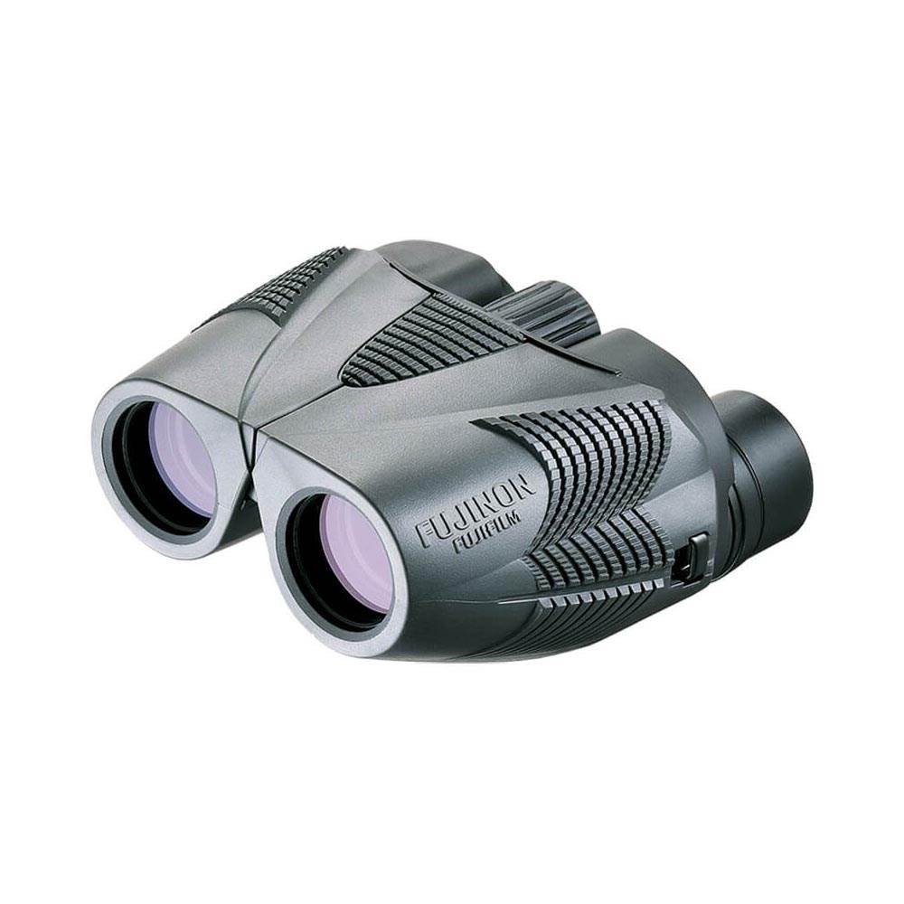 Compact black binoculars with a textured grip, featuring 8x magnification and 25mm objective lenses, designed for outdoor use with a sleek, ergonomic shape.