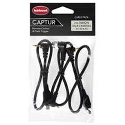 Hähnel CPUR CLE SE NIKON remote control and flash trigger set, featuring black cables with various connectors, packaged in a clear plastic bag with a red and white label.
