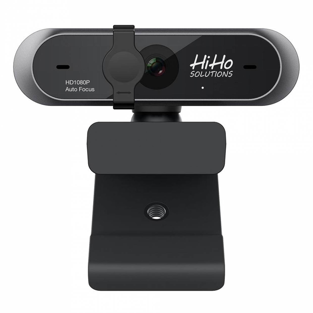 HiHo 3500W 1080P HD webcam with a sleek black design, featuring an adjustable clip mount, auto focus lens, and HiHo branding on the front.