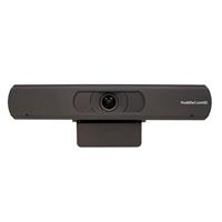 Black HuddleCamHD B-HC-EPTZ-USB webcam featuring an 8.51 MP lens, 3840 x 2160 pixel resolution, and a sleek, modern design with a built-in mounting clip.