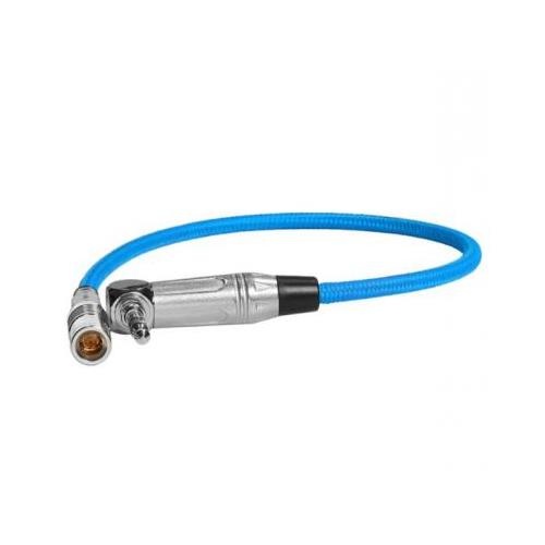 Kondor Blue KB-DIN-35 camera cable, 0.25 m long, featuring a vibrant blue braided exterior, silver metal connectors, and a durable design for reliable connectivity.