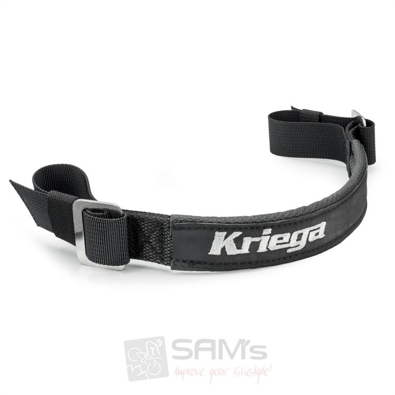 Black nylon haul loop with a padded section featuring the "Kriega" logo, adjustable strap, and metal buckle for secure attachment.