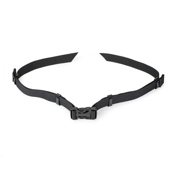 Black Kriega waist strap made of durable nylon, featuring adjustable webbing and a secure plastic buckle for a customizable fit.