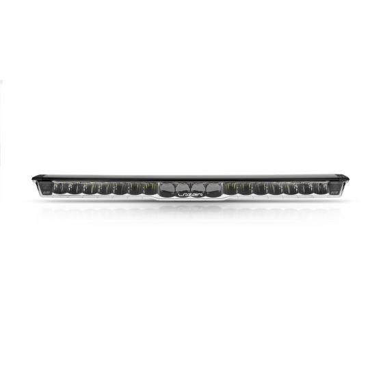 Curved LED light bar featuring a sleek black aluminum housing, multiple bright LED bulbs, and a modern design, ideal for enhanced visibility and off-road use.