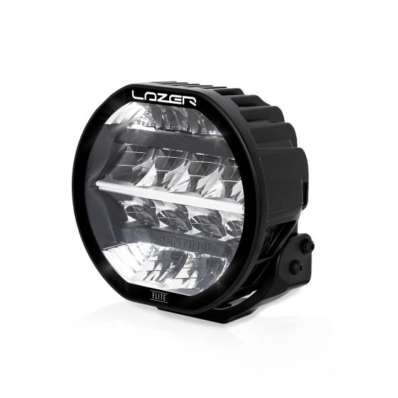 Black 7-inch Lazer Lamps Sentinel Elite LED light featuring a sleek design with multiple bright LED bulbs and a sturdy mounting bracket for easy installation.