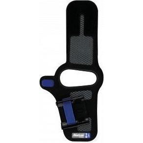 Black integrated trigger strap with a textured surface and a blue adjustable buckle, designed for right-hand use, sold in a pack of four.