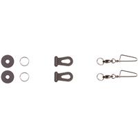OpTech Sternum/Underarm Adapter set in black includes two clips, two washers, and two metal rings for secure attachment to camera straps.